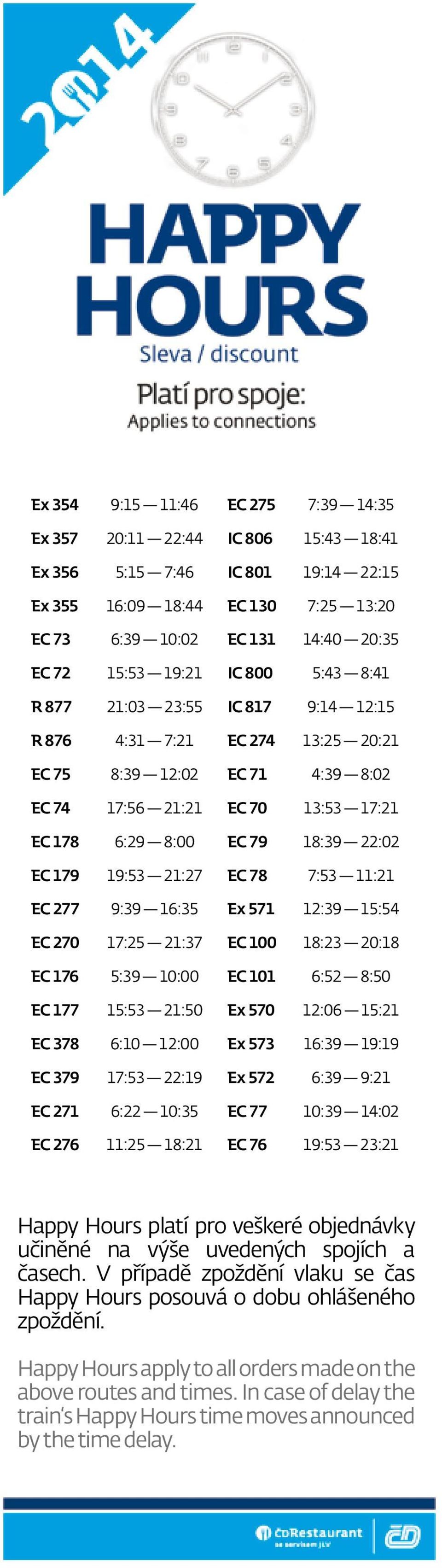 18:41 IC 801 19:14 22:15 EC 130 7:25 13:20 EC 131 14:40 20:35 IC 800 5:43 8:41 IC 817 9:14 12:15 EC 274 13:25 20:21 EC 71 4:39 8:02 EC 70 13:53 17:21 EC 79 18:39 22:02 EC 78 7:53 11:21 Ex 571 12:39