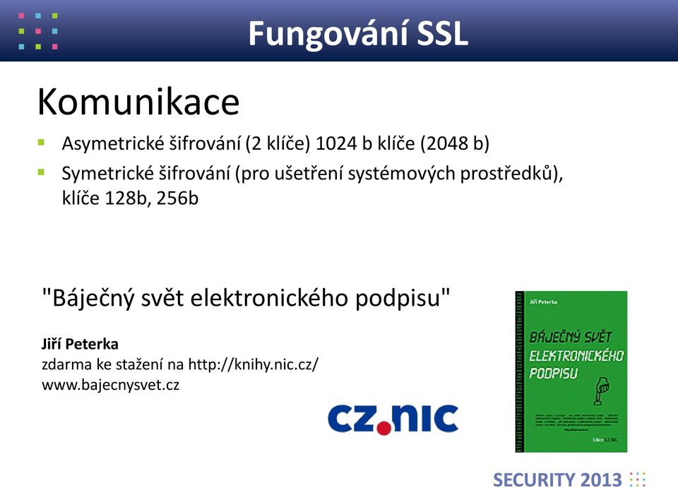 prostředků), klíče 128b, 256b "Báječný svět elektronického