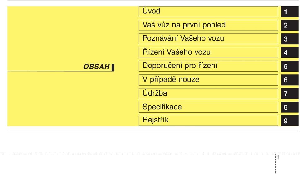 Doporučení pro řízení V případě nouze