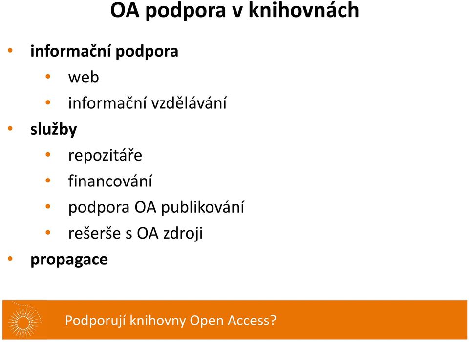 služby repozitáře financování podpora