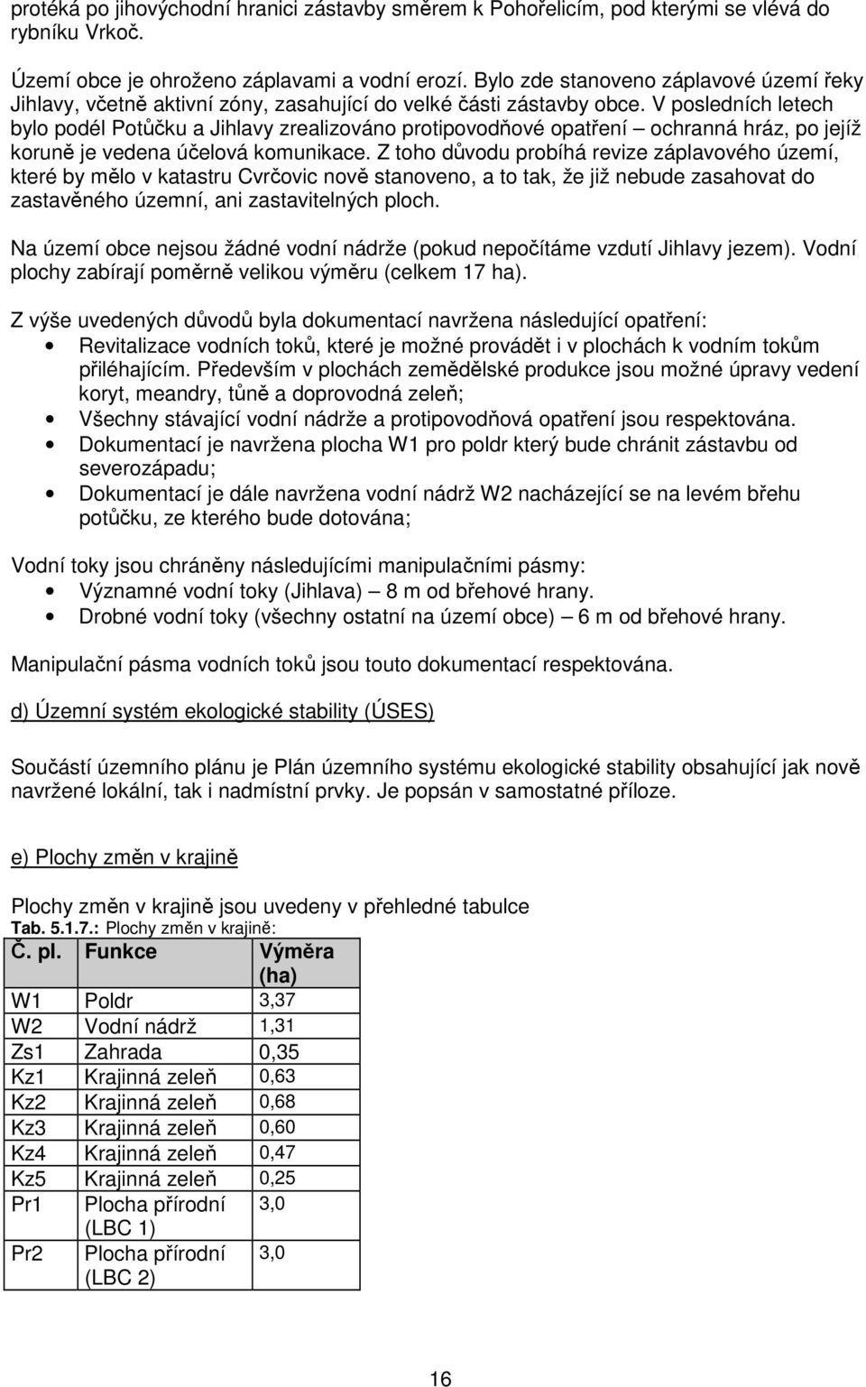 V posledních letech bylo podél Potůčku a Jihlavy zrealizováno protipovodňové opatření ochranná hráz, po jejíž koruně je vedena účelová komunikace.