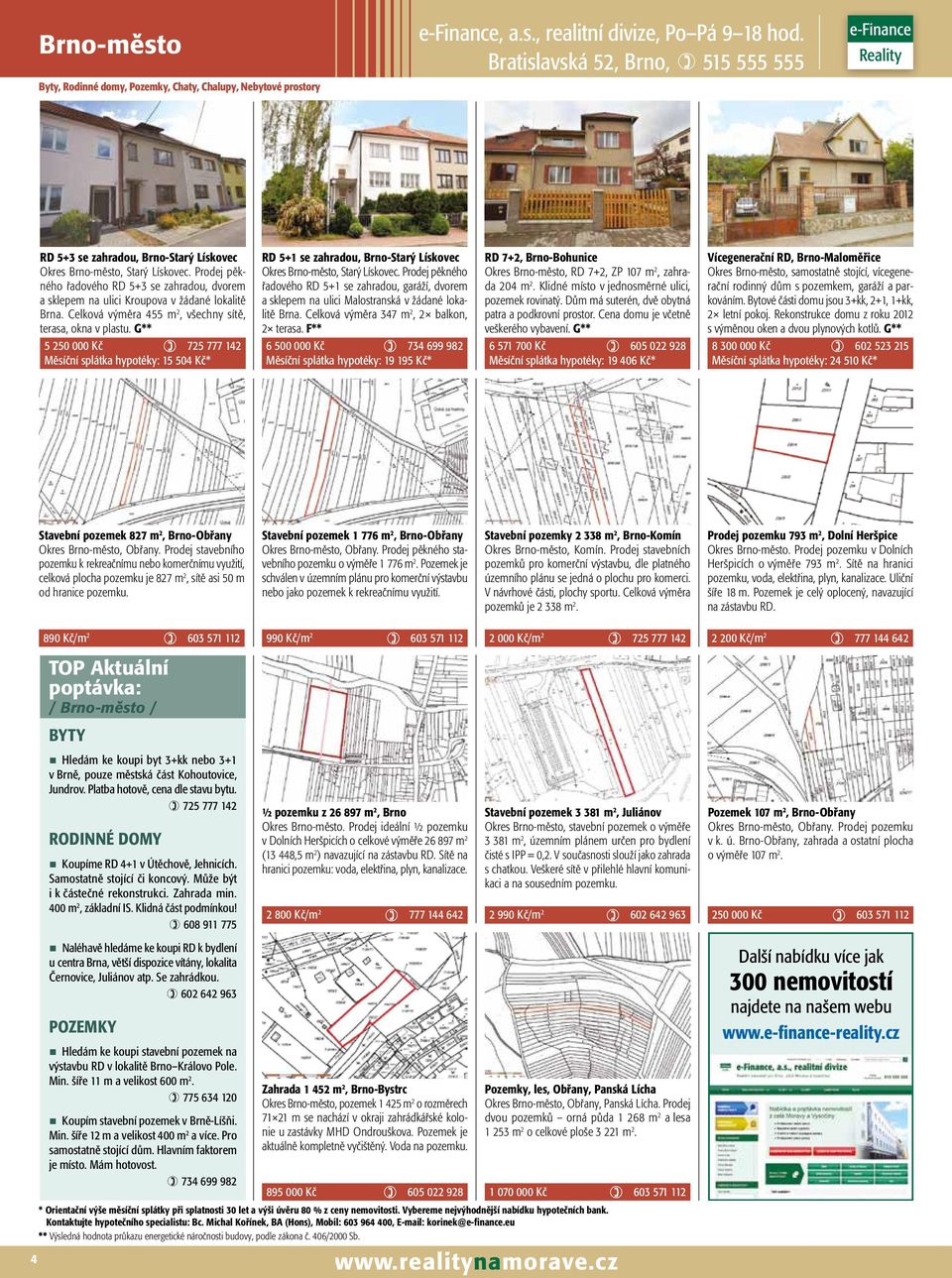 G** 5 250 000 Kč ) Měsíční splátka hypotéky: 15 504 Kč* RD 5+1 se zahradou, Brno-Starý Lískovec Okres Brno-město, Starý Lískovec.