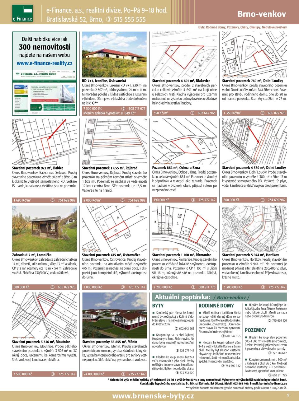 G** 7 500 000 Kč ) 608 717 674 Měsíční splátka hypotéky: 21 849 Kč* Stavební pozemek 4 691 m 2, Blažovice Okres Brno-venkov, prodej 2 stavebních parcel o celkové výměře 4 691 m 2 na kraji obce u