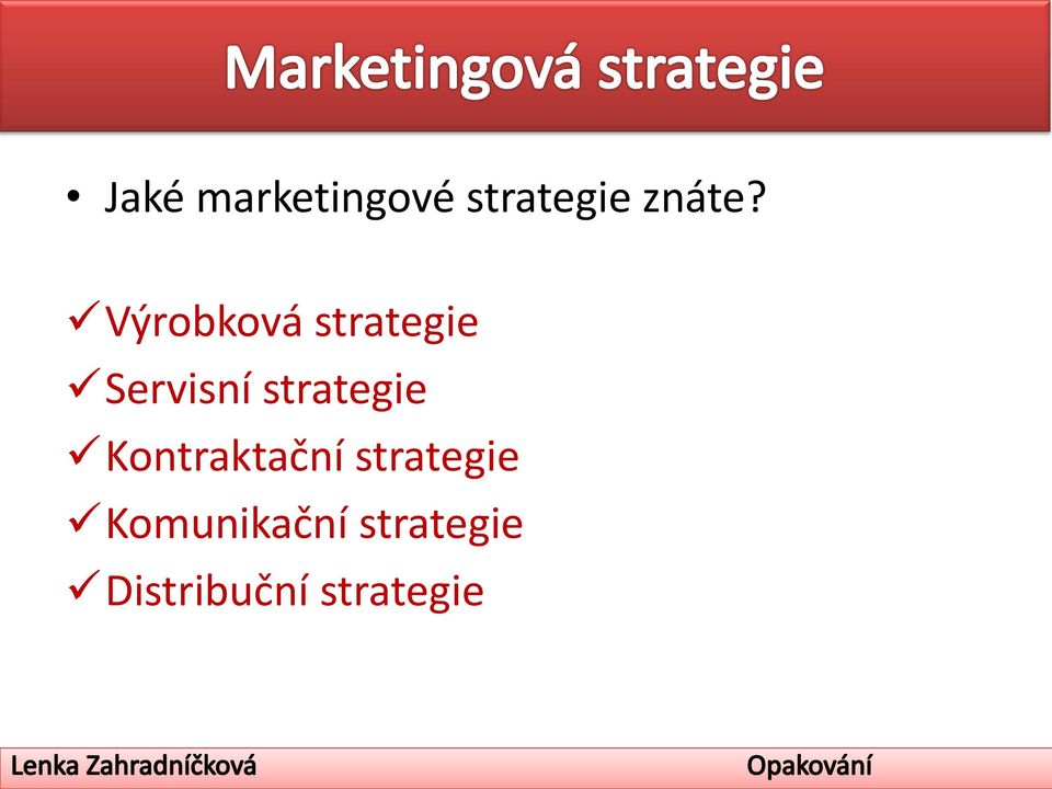 strategie Kontraktační strategie