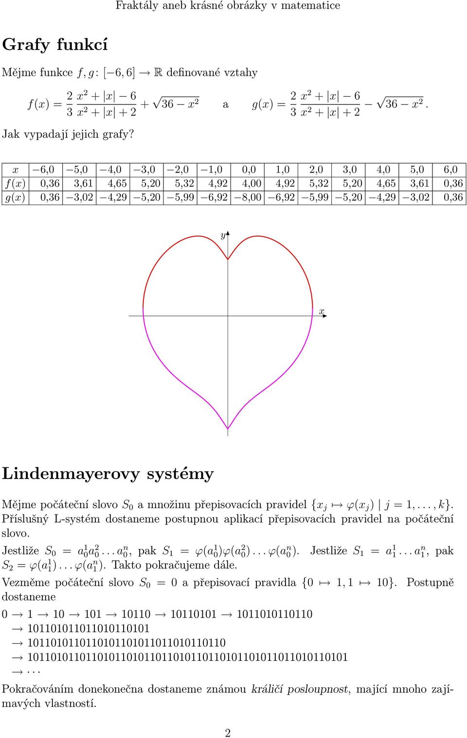 Lindenmayerovy systémy Mějme počáteční slovo S 0 a množinu přepisovacích pravidel {x j ϕ(x j ) j = 1,..., k}. Příslušný L-systém dostaneme postupnou aplikací přepisovacích pravidel na počáteční slovo.