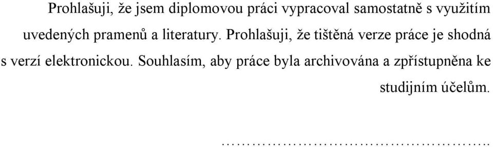 Prohlašuji, že tištěná verze práce je shodná s verzí