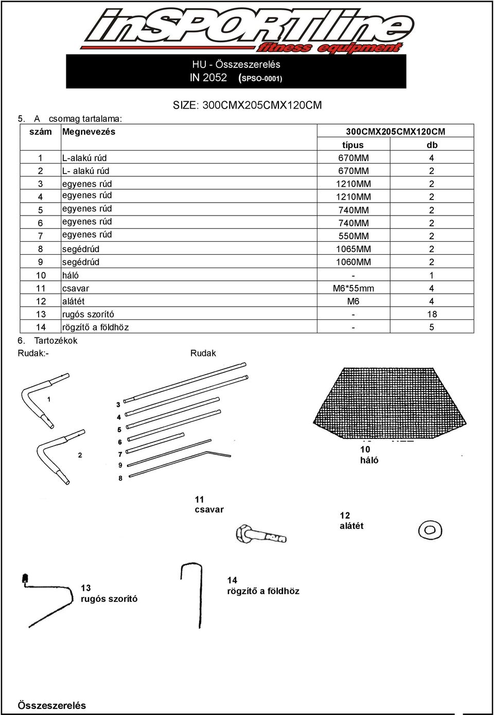 4 egyenes rúd 1210MM 2 5 egyenes rúd 740MM 2 6 egyenes rúd 740MM 2 7 egyenes rúd 550MM 2 8 segédrúd 1065MM 2 9 segédrúd 1060MM 2 10