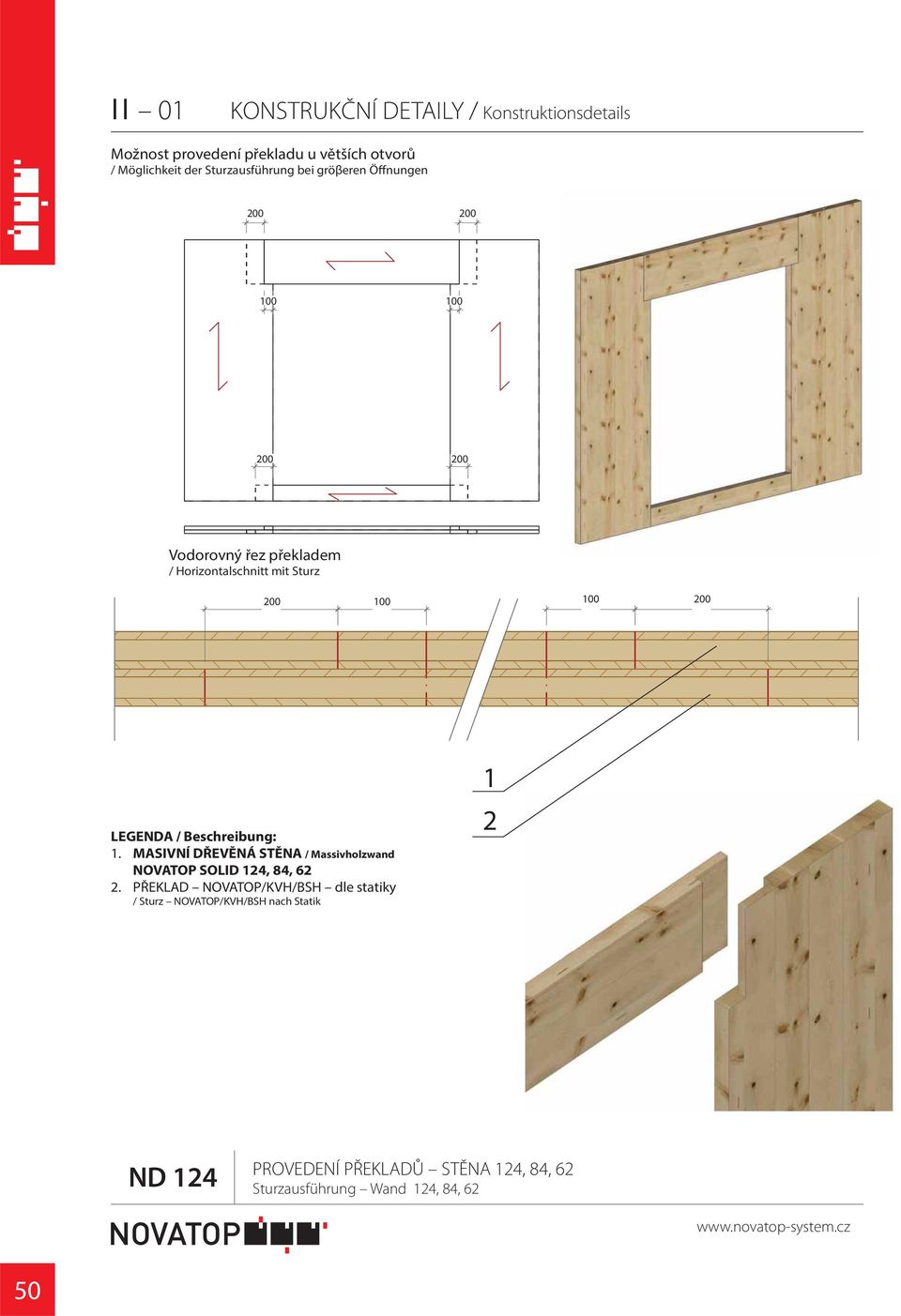 00 00 00 00 LEGENDA / Beschreibung:. MASIVNÍ DŘEVĚNÁ STĚNA / Massivholzwand NOVATOP SOLID, 8,.