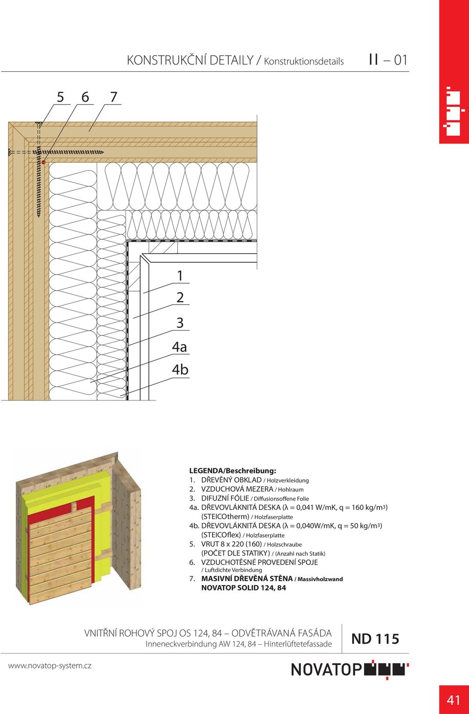 DŘEVOVLÁKNITÁ DESKA (λ = 0,00W/mK, q = 0 kg/m) (STEICOflex) / Holzfaserplatte. VRUT 8 x 0 (0) / Holzschraube.