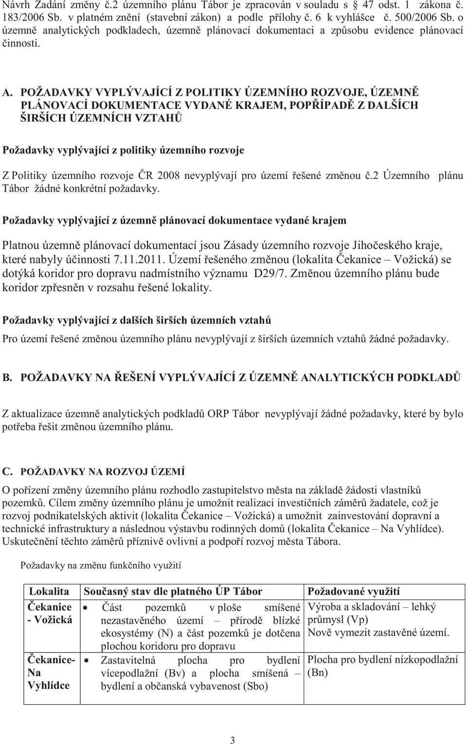 POŽADAVKY VYPLÝVAJÍCÍ Z POLITIKY ÚZEMNÍHO ROZVOJE, ÚZEMN PLÁNOVACÍ DOKUMENTACE VYDANÉ KRAJEM, POP ÍPAD Z DALŠÍCH ŠIRŠÍCH ÚZEMNÍCH VZTAH Požadavky vyplývající z politiky územního rozvoje Z Politiky