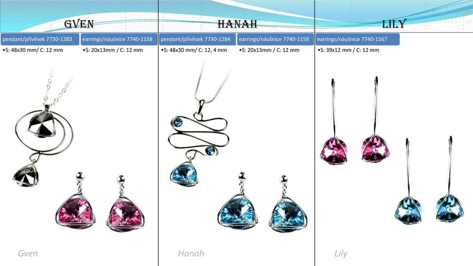 earrings/náušnice 7740-1167 S: 48x30 mm/ C: 12 mm S: 20x13mm / C: 12