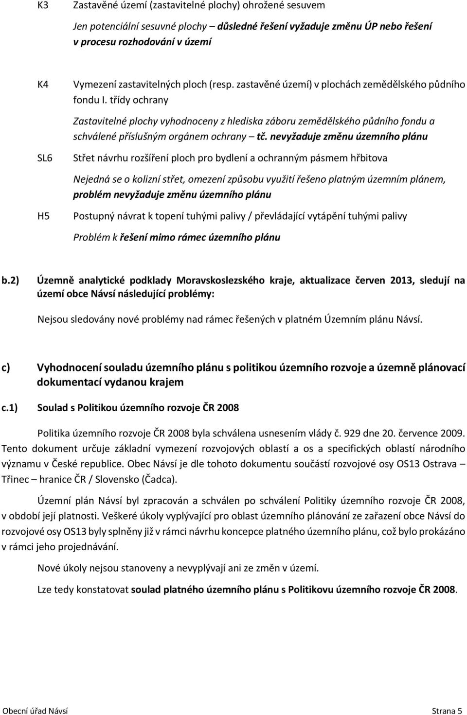 nevyžaduje změnu územního plánu SL6 Střet návrhu rozšíření ploch pro bydlení a ochranným pásmem hřbitova Nejedná se o kolizní střet, omezení způsobu využití řešeno platným územním plánem, problém