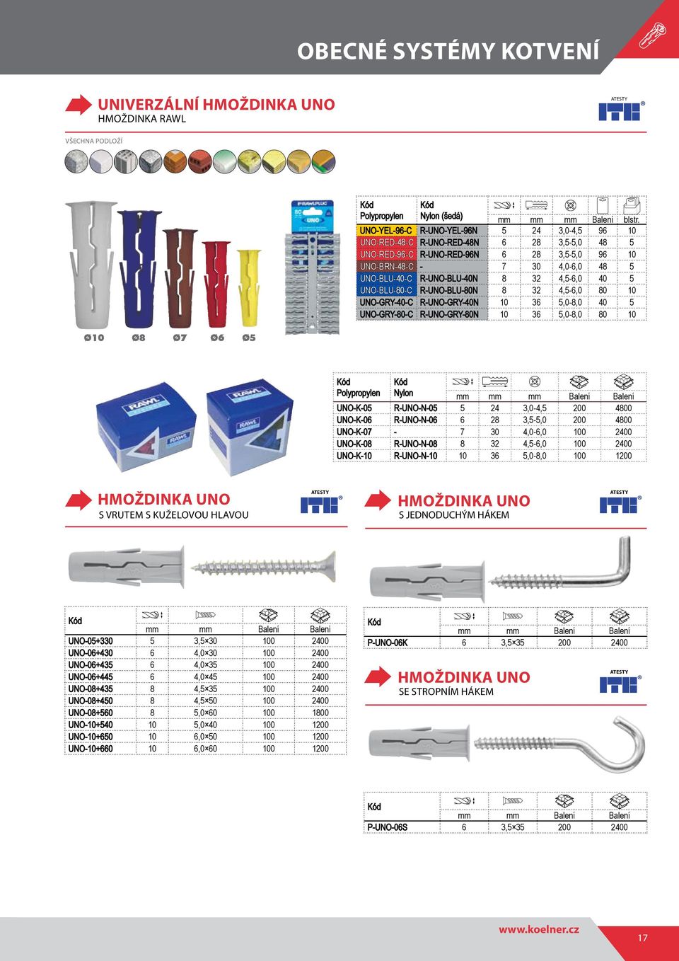 32 4,5-6,0 40 5 UNO-BLU-80-C R-UNO-BLU-80N 8 32 4,5-6,0 80 10 UNO-GRY-40-C R-UNO-GRY-40N 10 36 5,0-8,0 40 5 UNO-GRY-80-C R-UNO-GRY-80N 10 36 5,0-8,0 80 10 Ø10 Ø8 Ø7 Ø6 Ø5 Polypropylen Nylon UNO-K-05