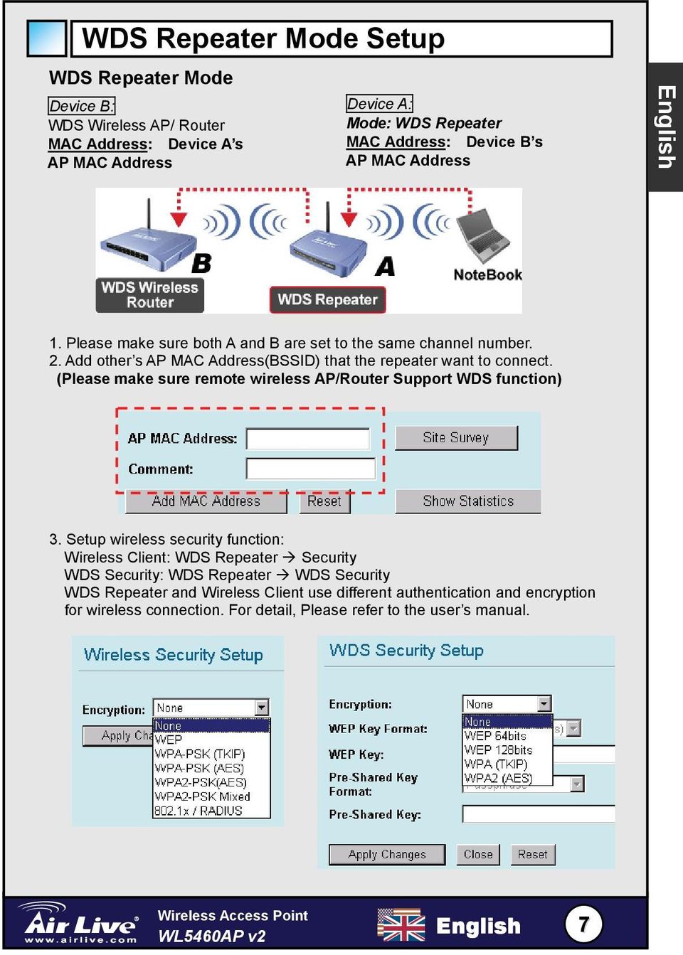 (Please make sure remote wireless AP/Router Support WDS function) 3.