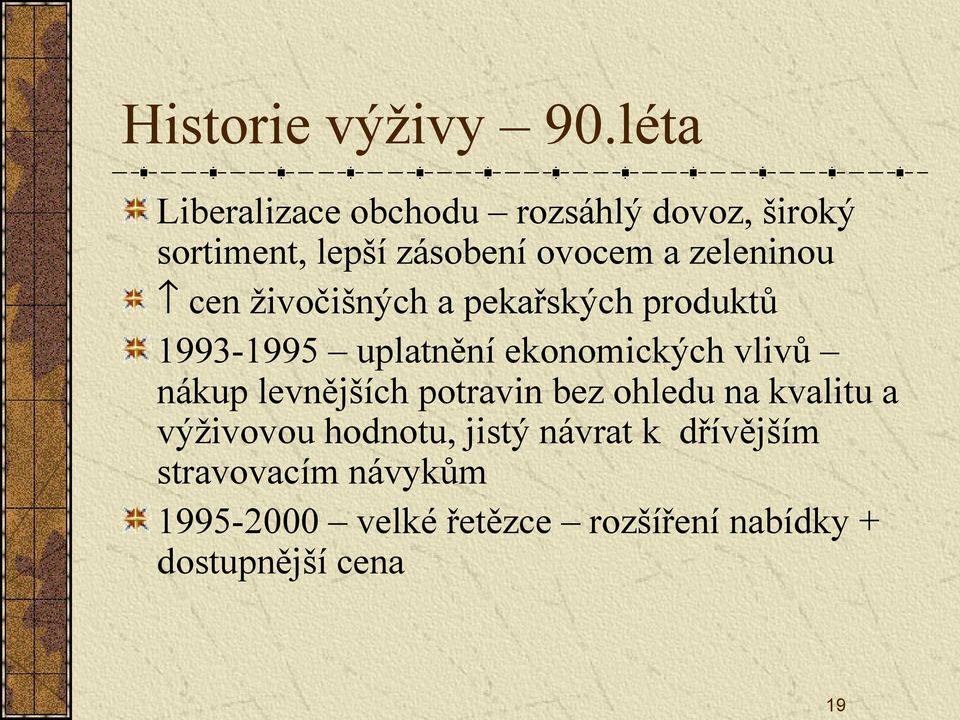 zeleninou cen živočišných a pekařských produktů 1993-1995 uplatnění ekonomických vlivů