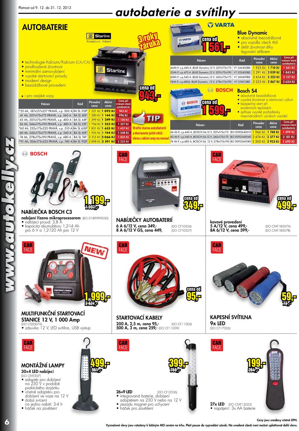 p. 400 A BA SL 44P 1 399 Kč 1 249 Kč 1 100 Kč 56 Ah, 246175190 PRAVÁ, s.p. 480 A BA SL 55P 1 704 Kč 1 523 Kč 1 327 Kč *60 Ah, 232173225 PRAVÁ, s.p. 510 A BA SL 60JP 1 851 Kč 1 653 Kč 1 457 Kč 60 Ah, 242175175 PRAVÁ, s.