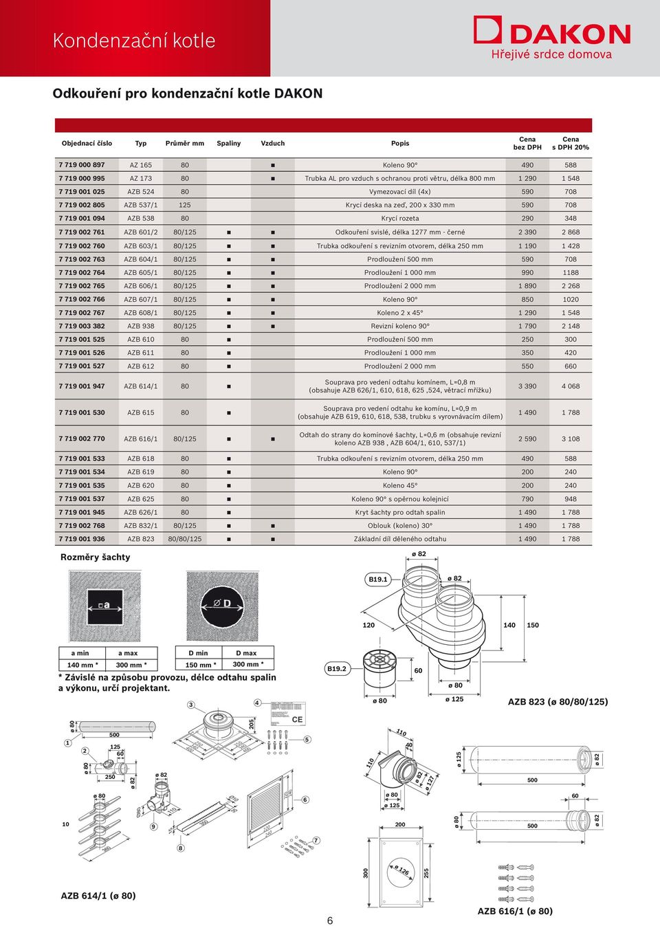390 2 88 7 79 002 70 AZB 03/ 80/2 Trubka odkouření s revizním otvorem, délka 20 mm 90 428 7 79 002 73 AZB 04/ 80/2 Prodloužení 00 mm 90 708 7 79 002 74 AZB 0/ 80/2 Prodloužení 000 mm 990 88 7 79 002
