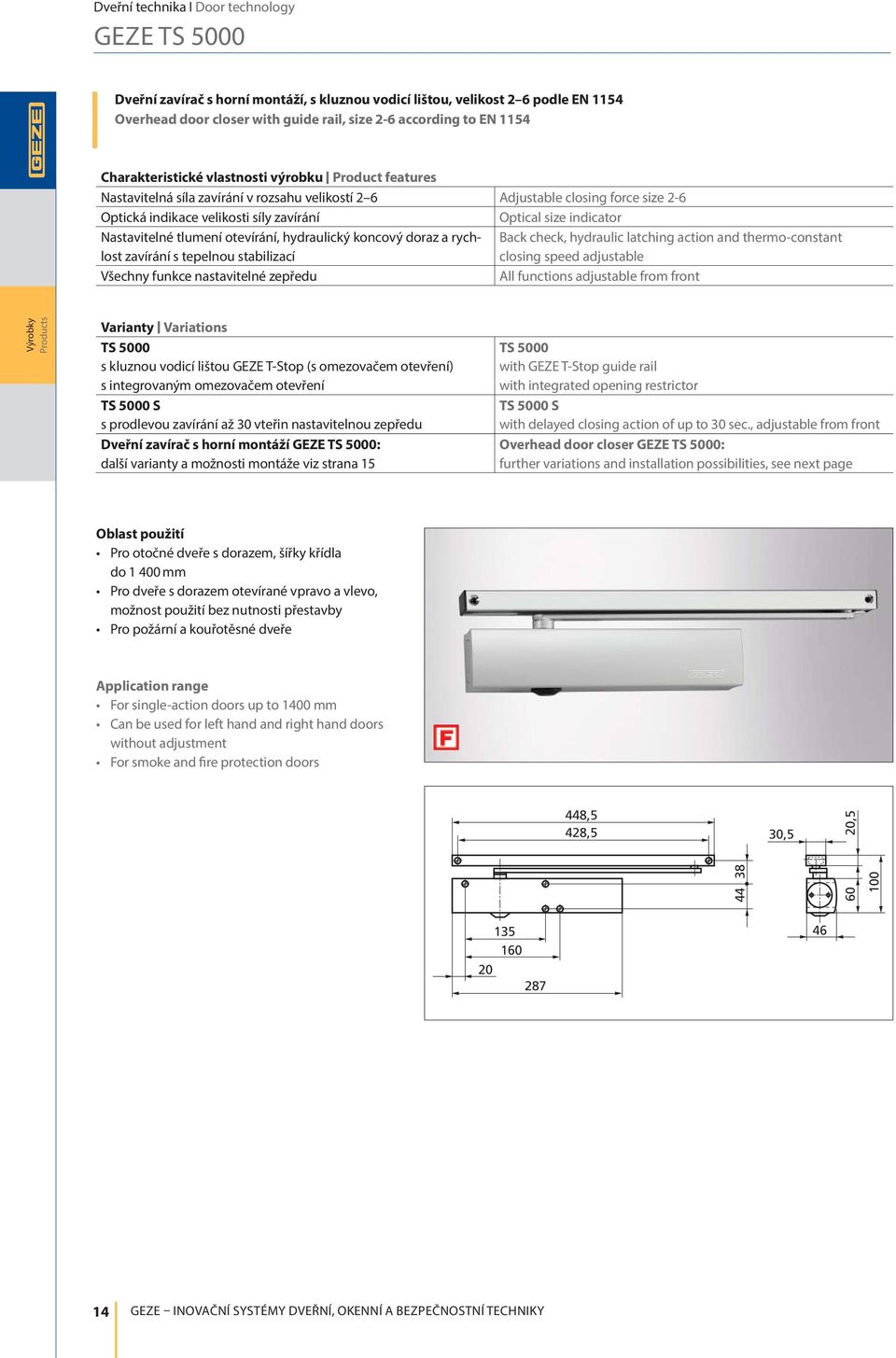indicator Nastavitelné tlumení otevírání, hydraulický koncový doraz a rychlost zavírání s tepelnou stabilizací Všechny funkce nastavitelné zepředu Back check, hydraulic latching action and