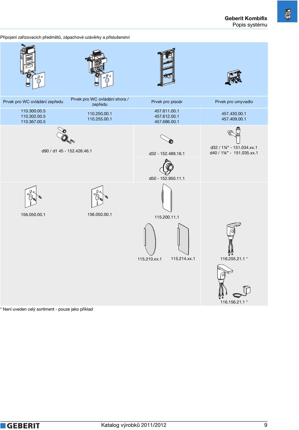 .1 Prvek pro umyvadlo 457.43..1 457.49..1 d9 / d1 45-152.426.46.1 d32-152.489.16.1 d32 / 1¼ - 151.34.xx.1 d4 / 1¼ - 151.35.xx.1 d5-152.95.11.