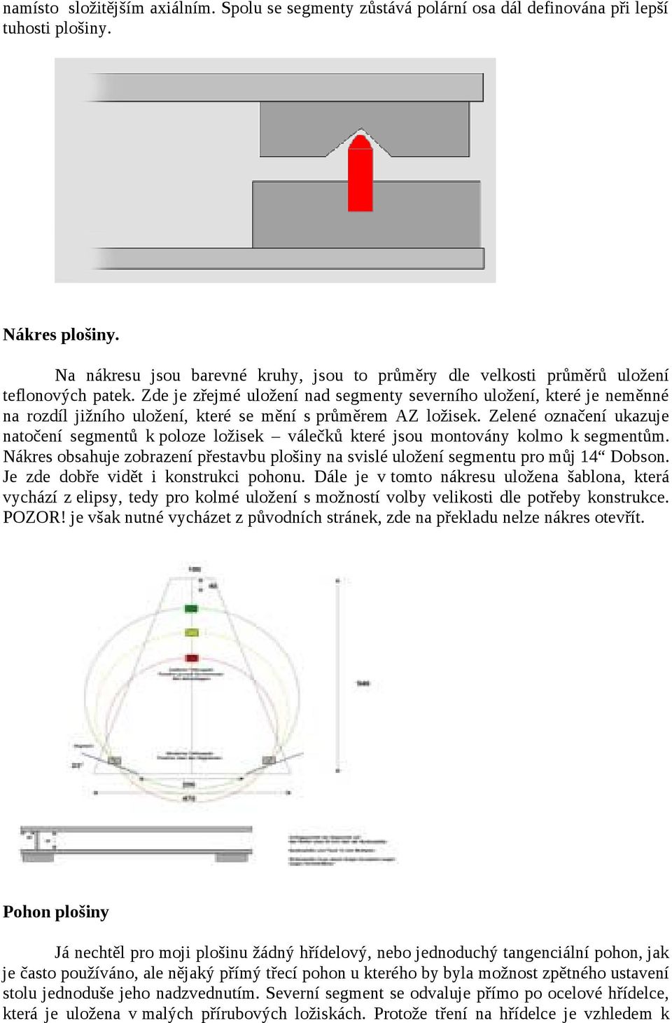 Zde je zřejmé uložení nad segmenty severního uložení, které je neměnné na rozdíl jižního uložení, které se mění s průměrem AZ ložisek.