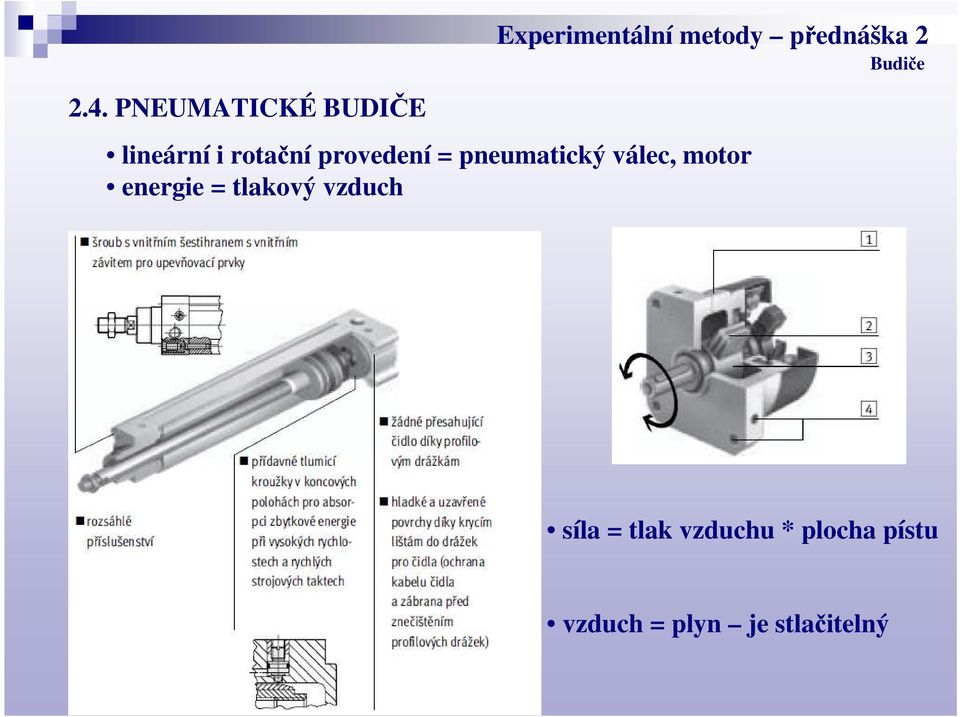 motor energie = tlakový vzduch síla =