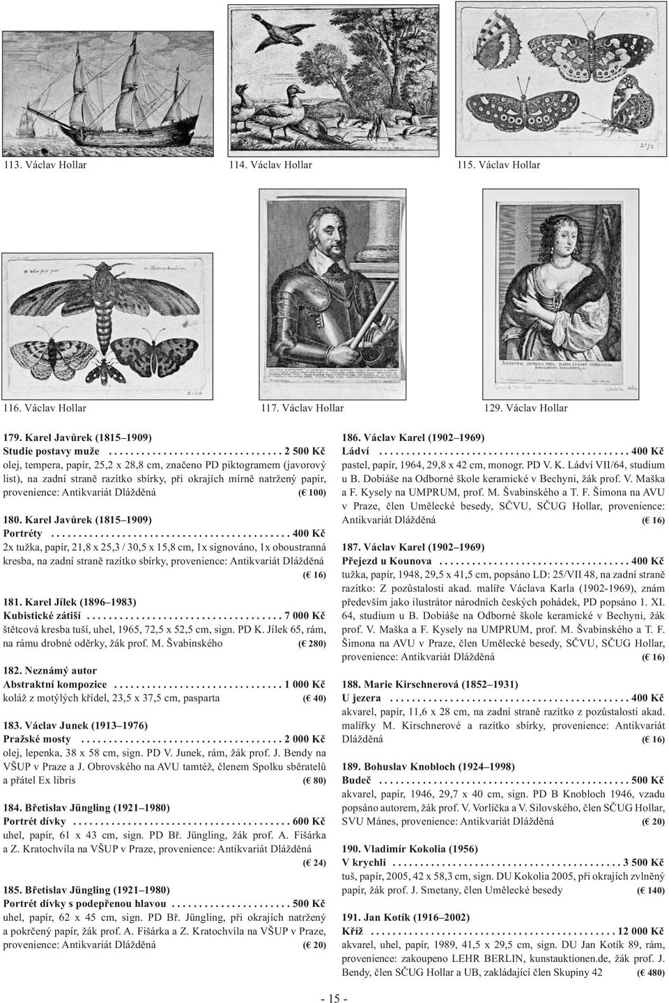 Karel Javůrek (1815 1909) Portréty.