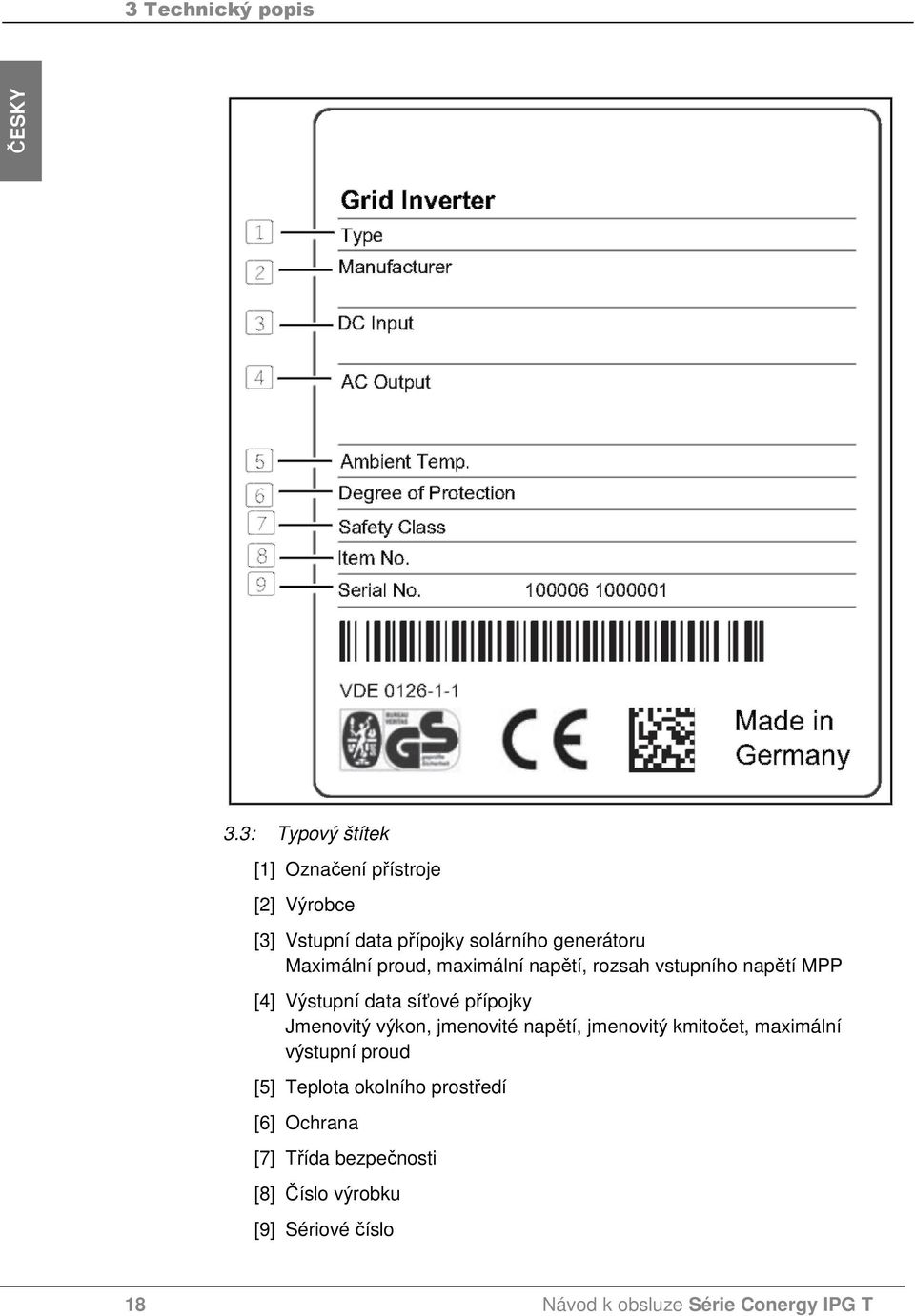 proud, maximální napětí, rozsah vstupního napětí MPP [4] Výstupní data síťové přípojky Jmenovitý výkon,