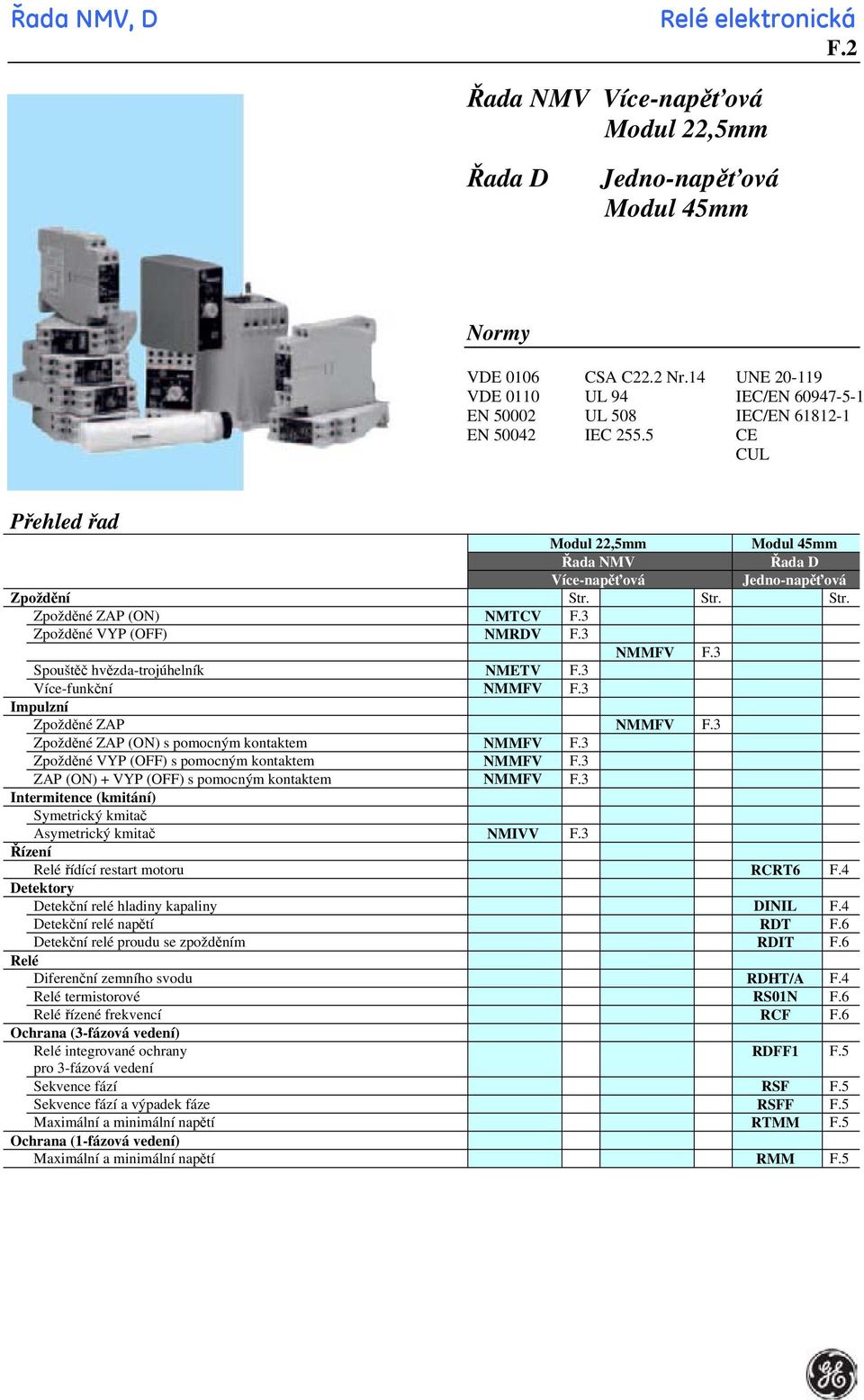 Str. Str. Zpožděné ZAP (ON) NMTCV F.3 Zpožděné VYP (OFF) NMRDV F.3 NMMFV F.3 Spouštěč hvězda-trojúhelník NMETV F.3 Více-funkční NMMFV F.3 Impulzní Zpožděné ZAP NMMFV F.