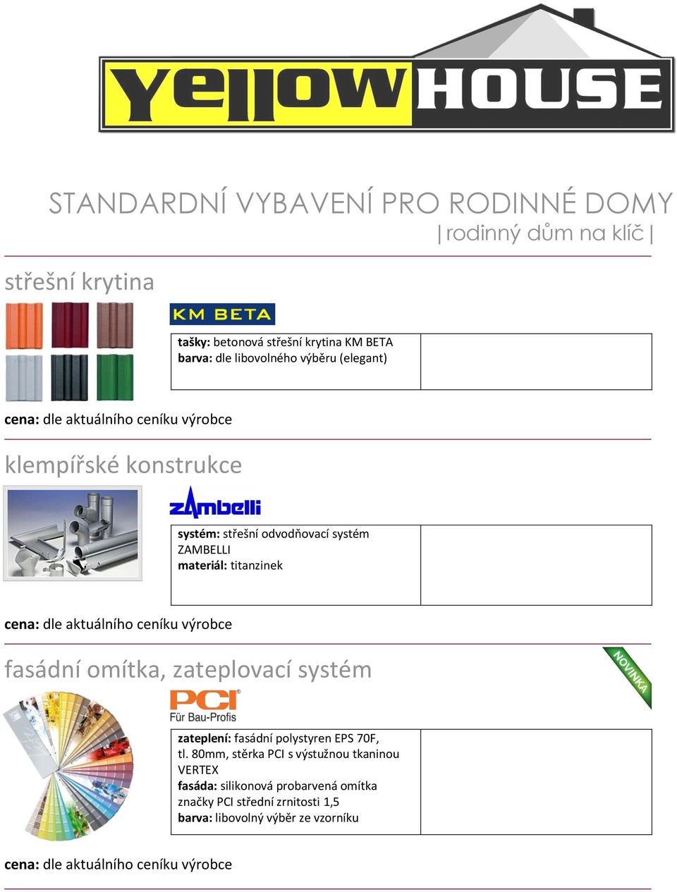 titanzinek fasádní omítka, zateplovací systém zateplení: fasádní polystyren EPS 70F, tl.