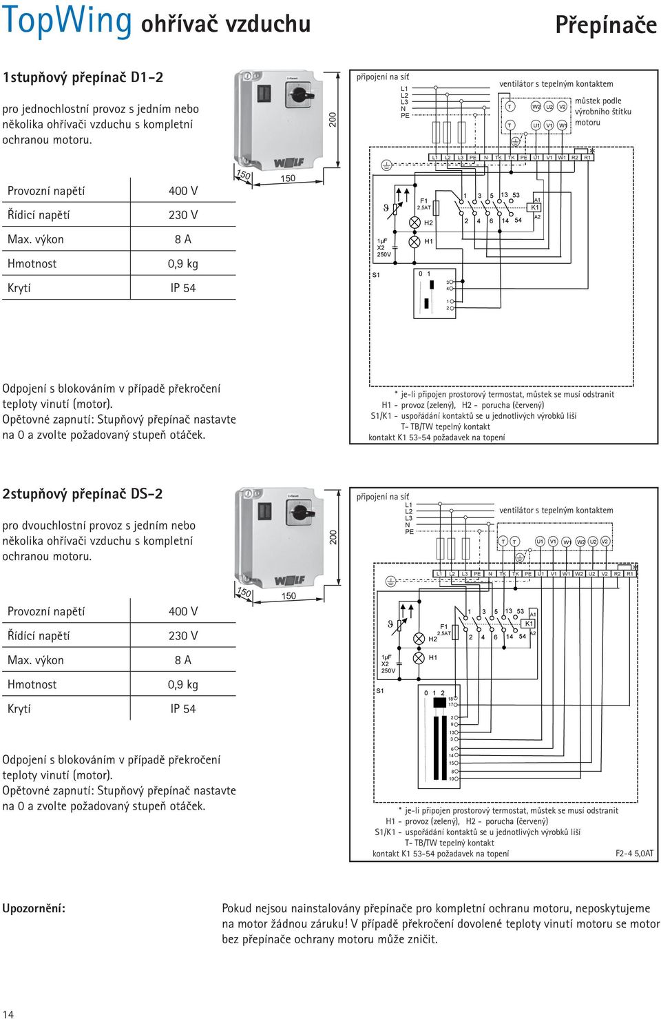 00 připojení na síť L1 L L N PE ventilátor s tepelným kontaktem T T W U V U1 V1 W1 L1 L L PE N TK TK PE U1 V1 W1 R R1 můstek podle výrobního štítku motoru * Provozní napětí 400 V Provozní napětí