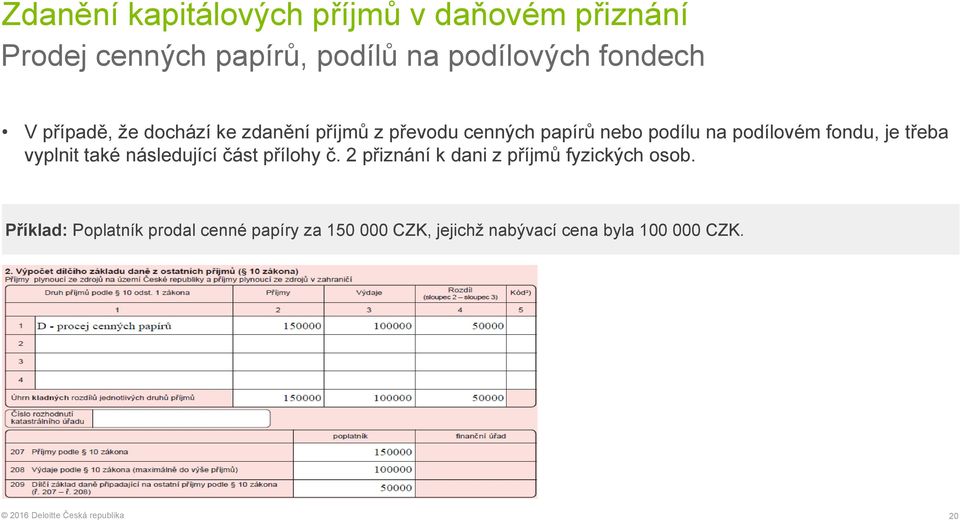 podílovém fondu, je třeba vyplnit také následující část přílohy č.