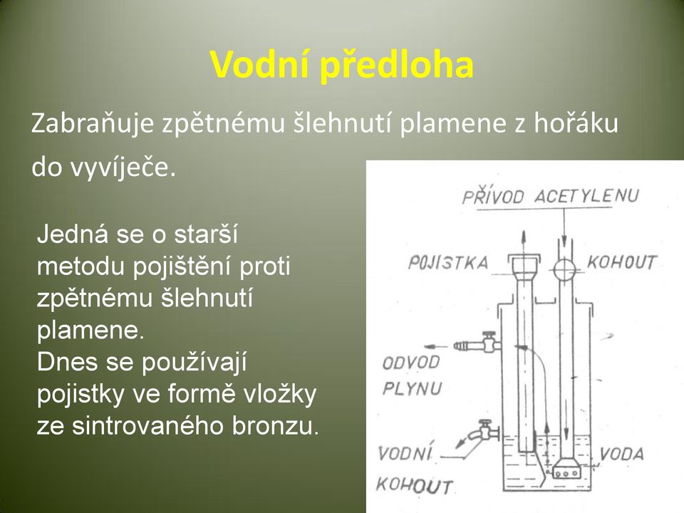 Jedná se o starší metodu pojištění proti zpětnému