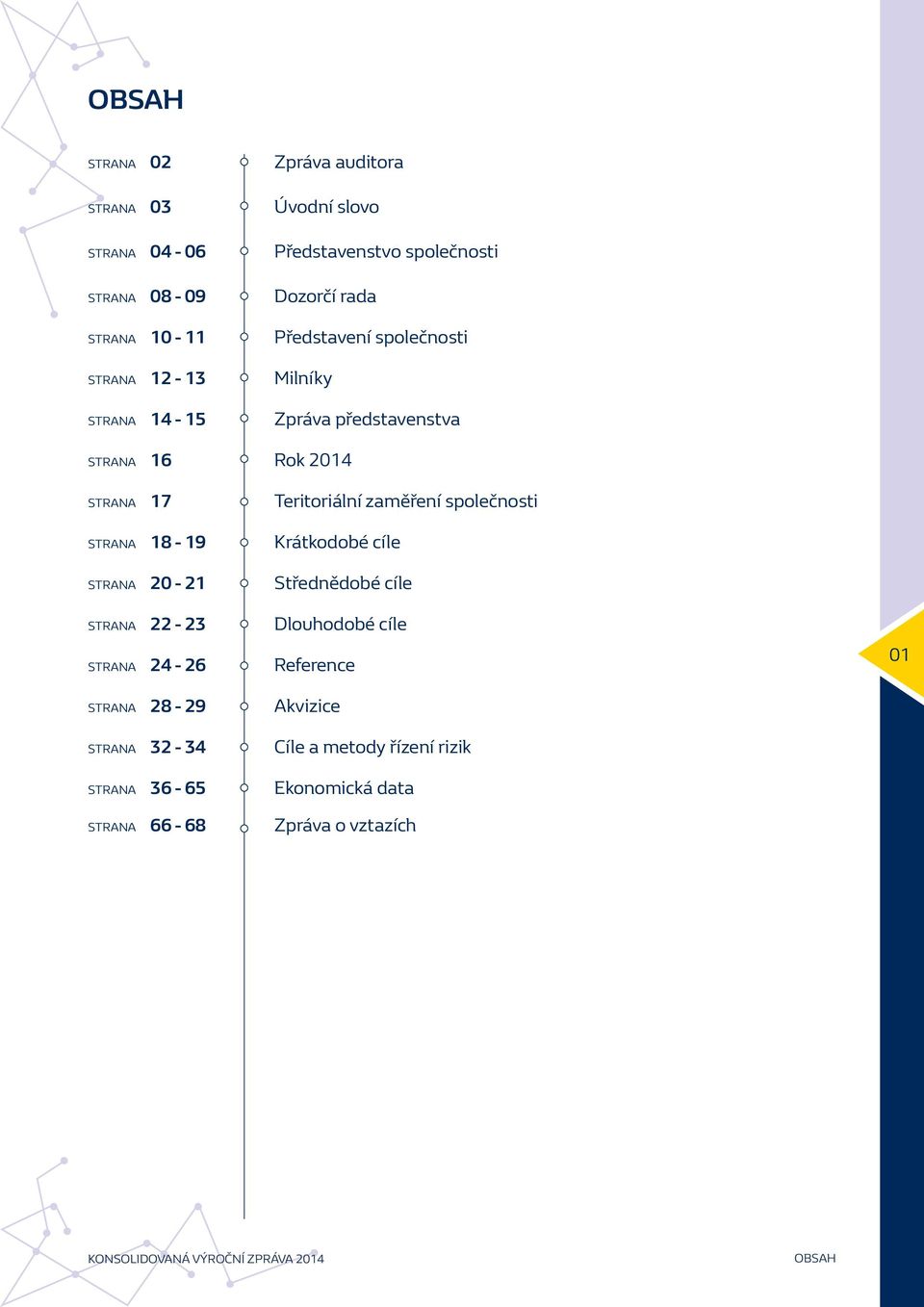 zaměření společnosti STRANA 18-19 Krátkodobé cíle STRANA 20-21 Střednědobé cíle STRANA 22-23 Dlouhodobé cíle STRANA 24-26