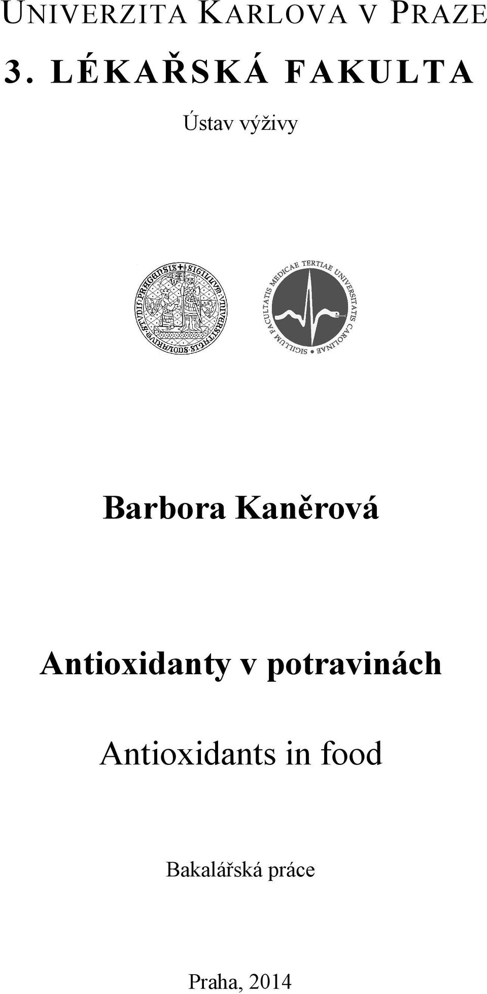 Kaněrová Antioxidanty v potravinách