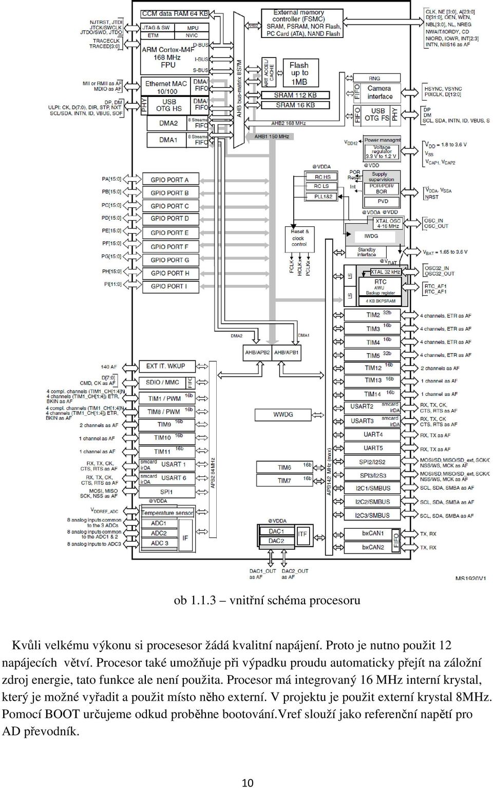 Procesor také umožňuje při výpadku proudu automaticky přejít na záložní zdroj energie, tato funkce ale není použita.
