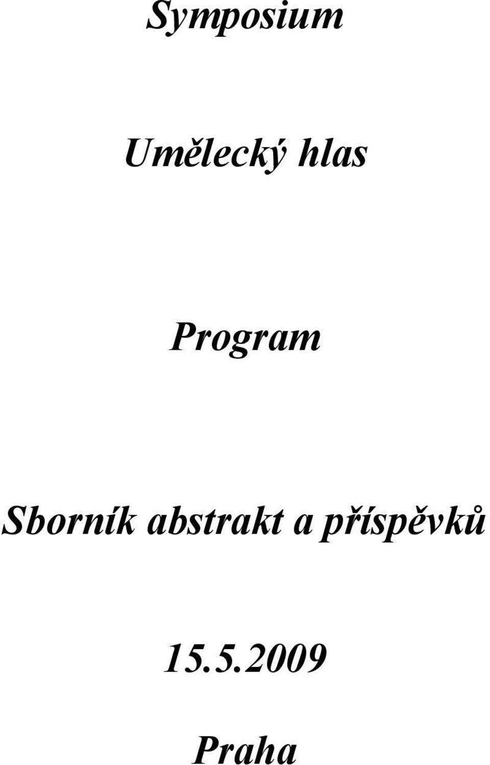 Sborník abstrakt a