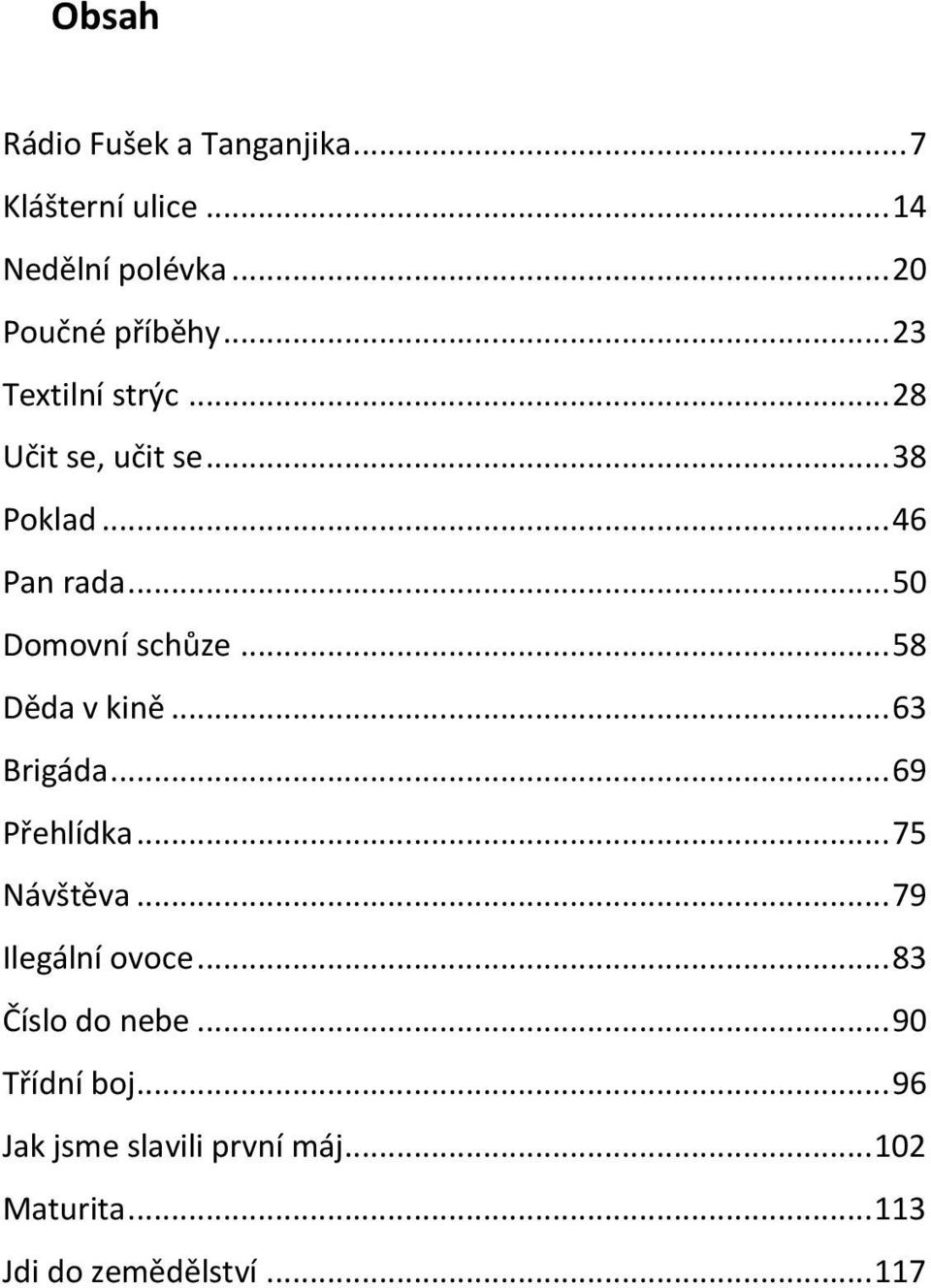 .. 58 Děda v kině... 63 Brigáda... 69 Přehlídka... 75 Návštěva... 79 Ilegální ovoce.