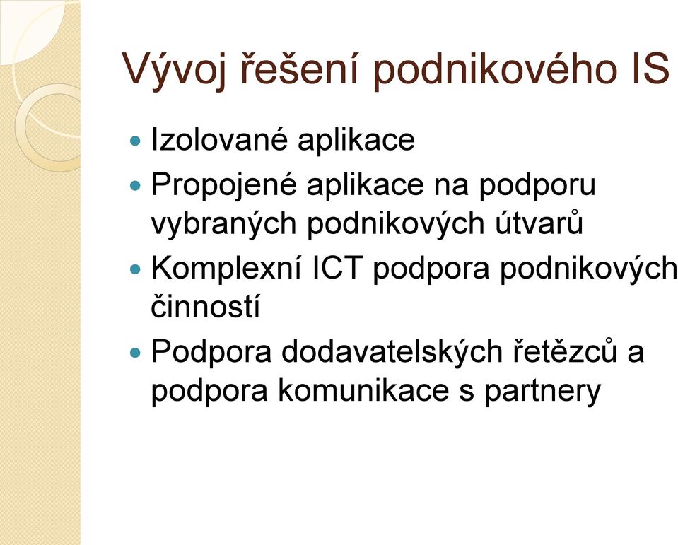 útvarů Komplexní ICT podpora podnikových činností