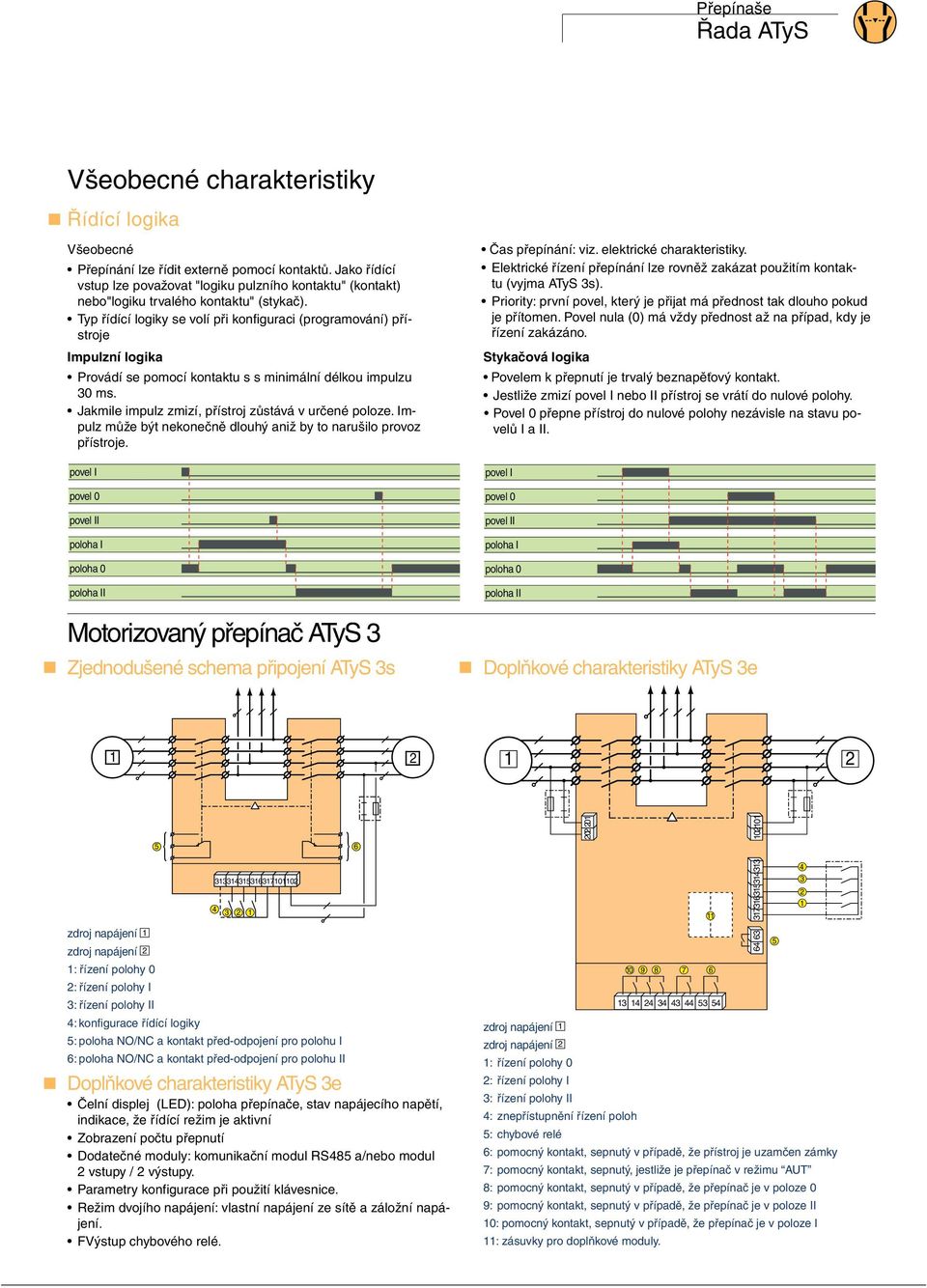 Typ řídící logiky se volí při konfiguraci (programování) přístroje Impulzní logika Provádí se pomocí kontaktu s s minimální délkou impulzu 30 ms.