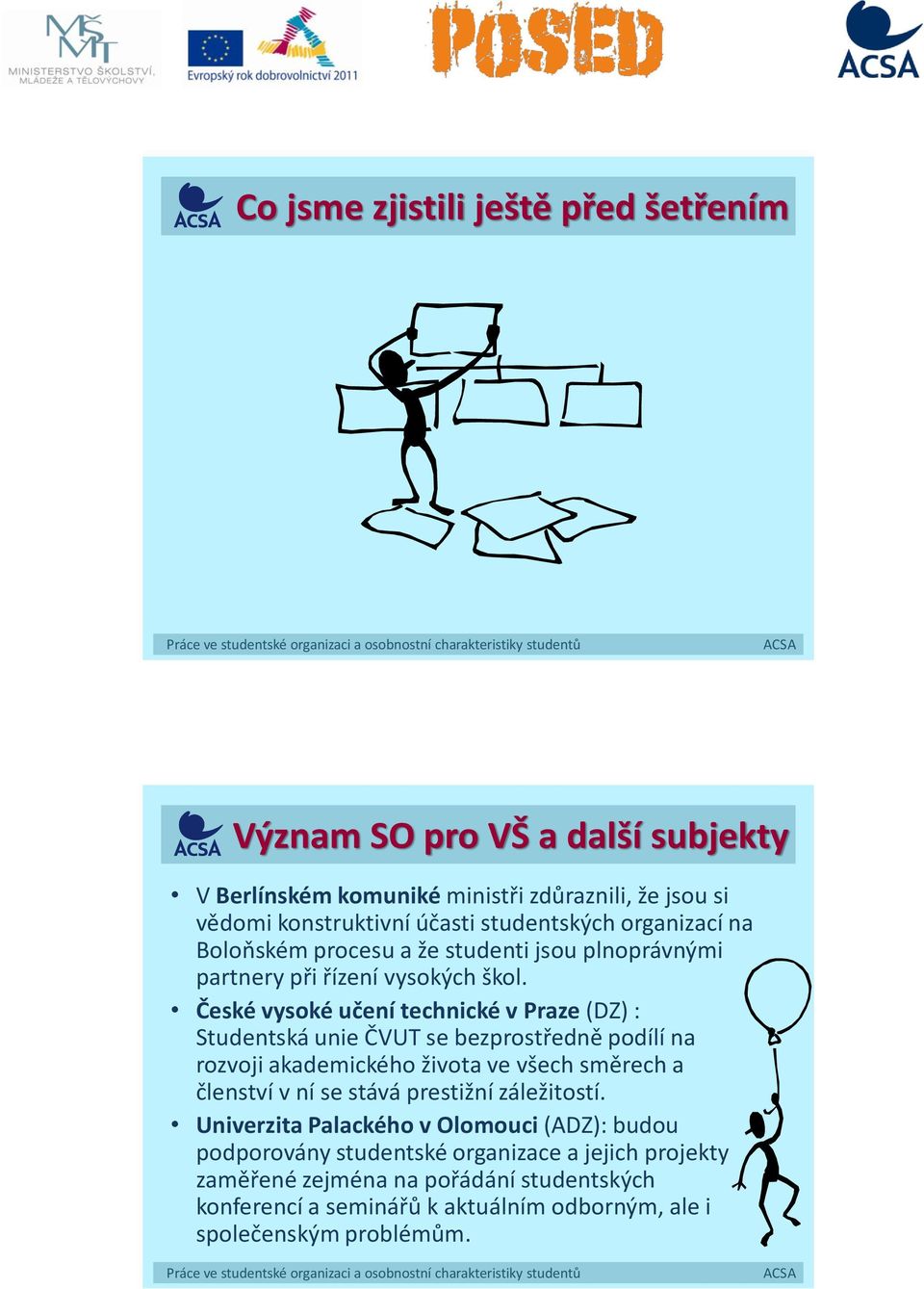 České vysoké učení technické v Praze (DZ) : Studentská unie ČVUT se bezprostředně podílí na rozvoji akademického života ve všech směrech a členství v ní se stává