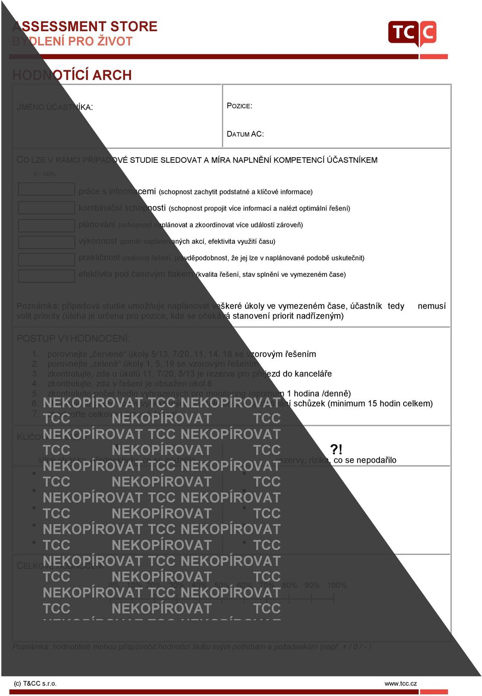 akcí, efektivita využití času) praktičnost (reálnost řešení, pravděpodobnost, že jej lze v naplánované podobě uskutečnit) efektivita pod časovým tlakem (kvalita řešení, stav splnění ve vymezeném