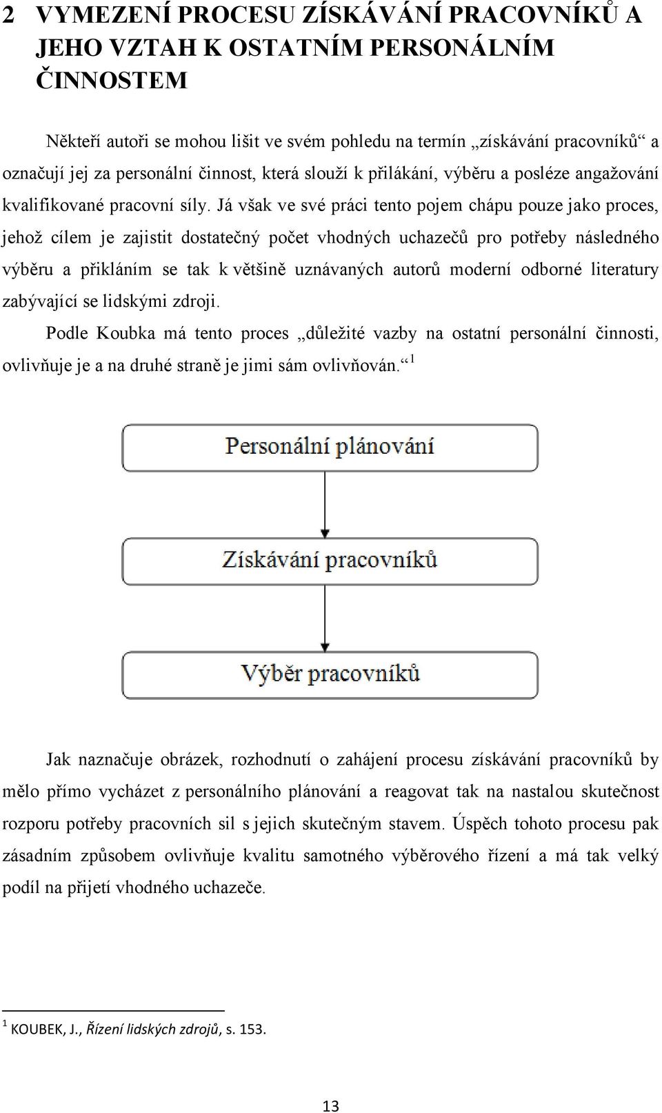 Já však ve své práci tento pojem chápu pouze jako proces, jehoţ cílem je zajistit dostatečný počet vhodných uchazečů pro potřeby následného výběru a přikláním se tak k většině uznávaných autorů