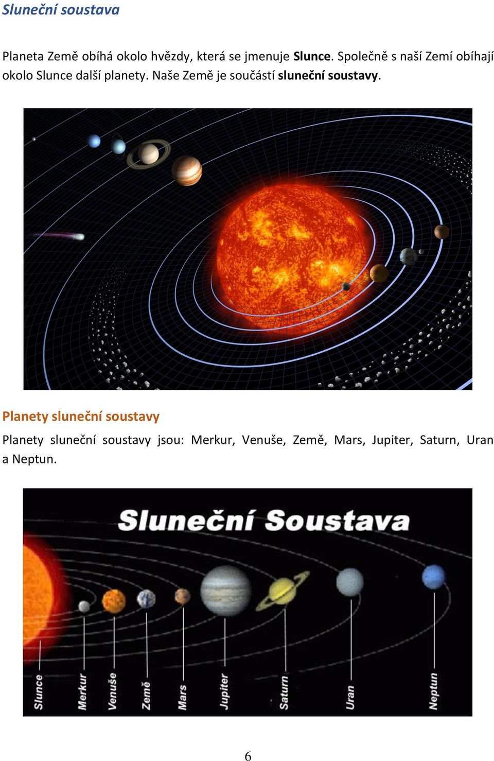 Naše Země je součástí sluneční soustavy.