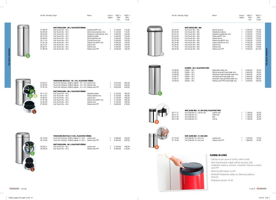 430,00 24,00 39 7 43 Koš Touch Bin - 30 L Černá/Černé víko 3.430,00 24,00 37 87 44 Koš Touch Bin - 30 L Matná černá/fpp víko 3.430,00 24,00 28 73 67 Koš Touch Bin - 30 L Lesklá ocel 3.