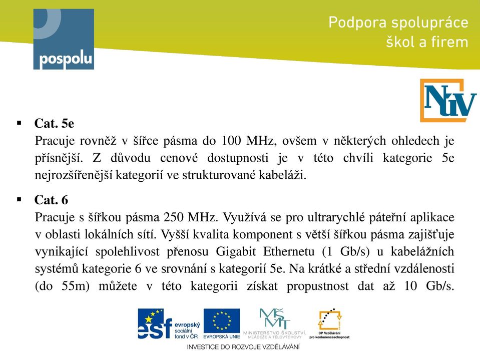 6 Pracuje s šířkou pásma 250 MHz. Využívá se pro ultrarychlé páteřní aplikace v oblasti lokálních sítí.