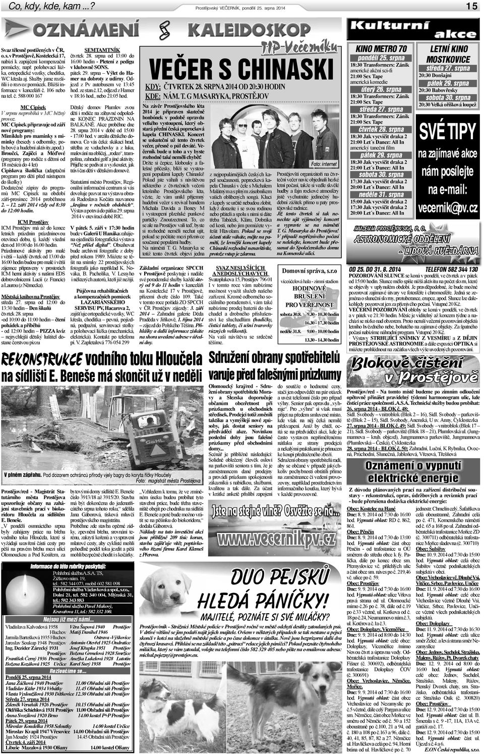 MC Cipísek připravuje od září nové programy: Mimiklub pro maminky s miminky (besedy s odborníky, pohybové a hudební aktivity,apod.
