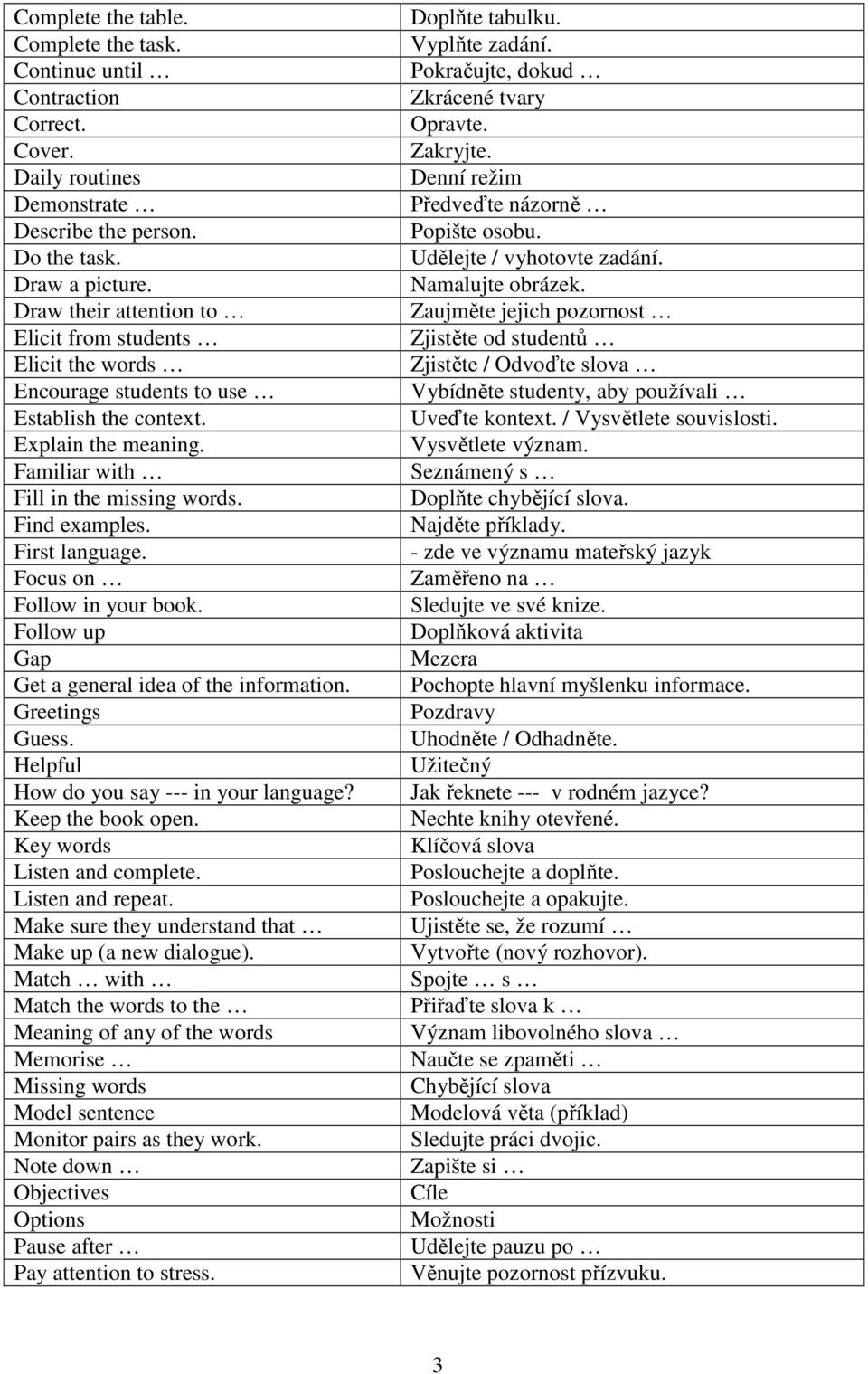 First language. Focus on Follow in your book. Follow up Gap Get a general idea of the information. Greetings Guess. Helpful How do you say --- in your language? Keep the book open.