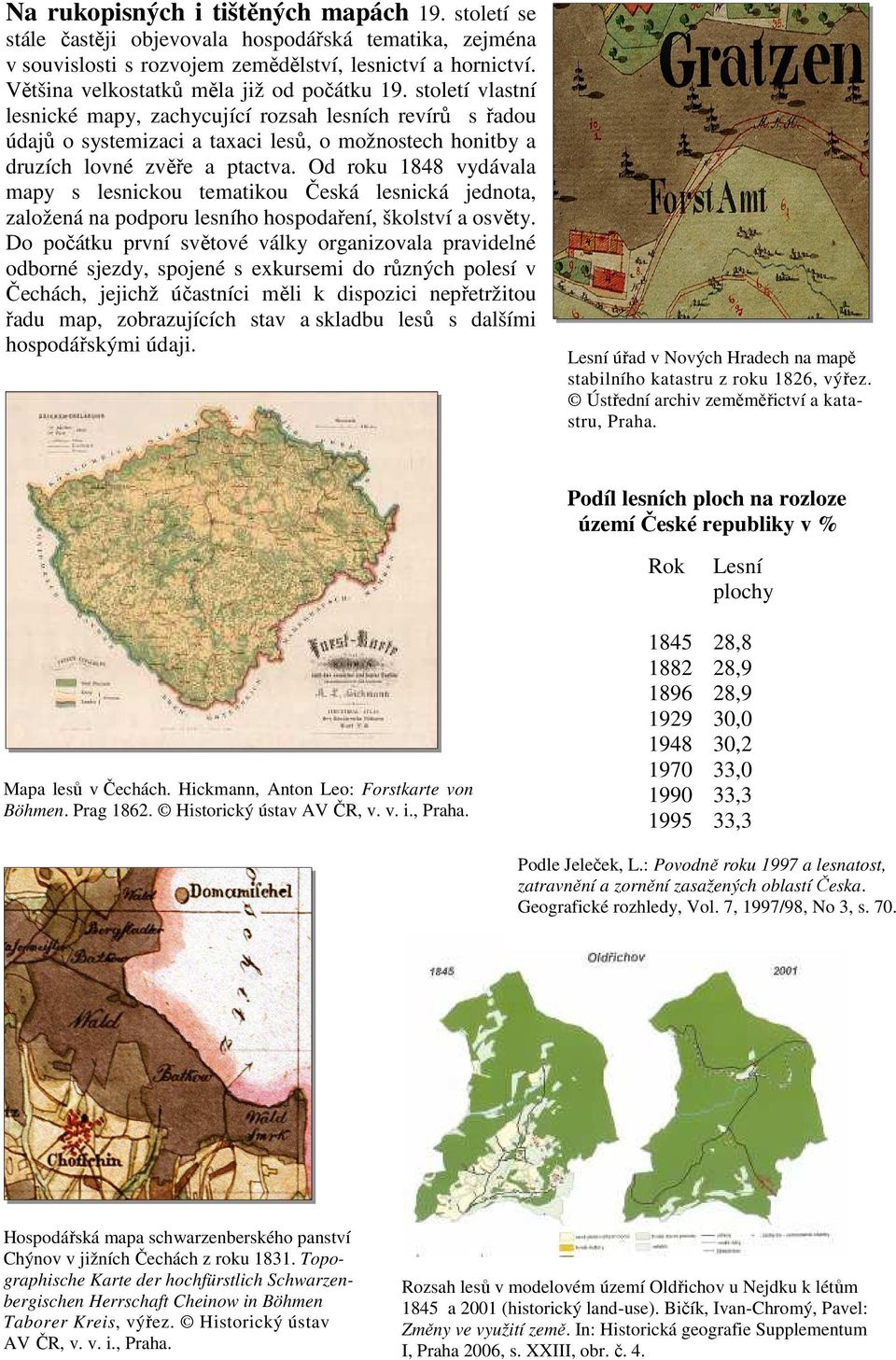 století vlastní lesnické mapy, zachycující rozsah lesních revírů s řadou údajů o systemizaci a taxaci lesů, o možnostech honitby a druzích lovné zvěře a ptactva.