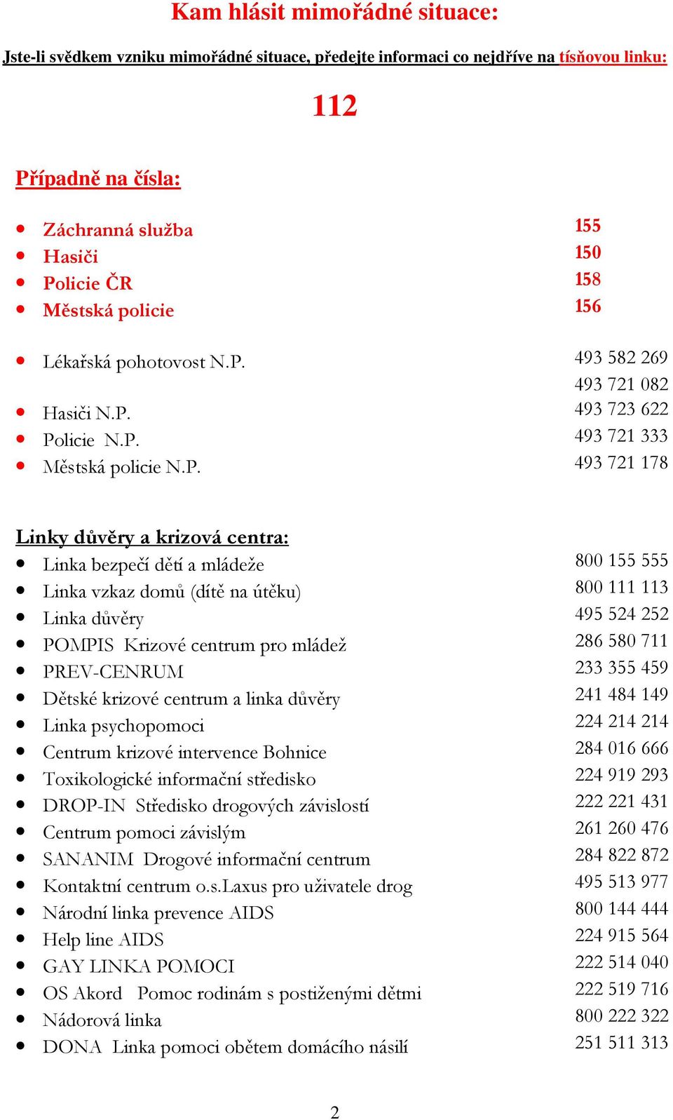 493 582 269 493 721 082 Hasiči N.P.