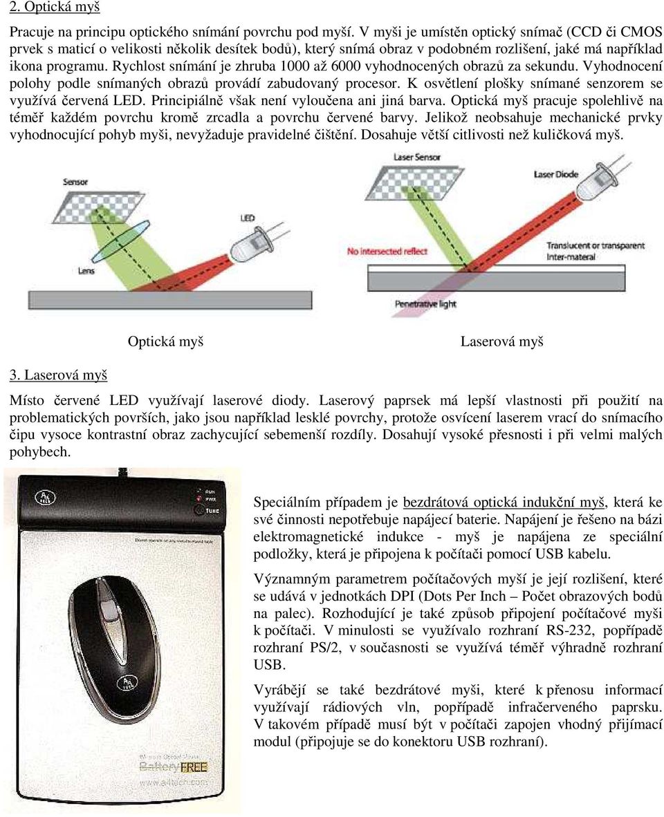 Polohovací zařízení. Počítačová myš - PDF Stažení zdarma